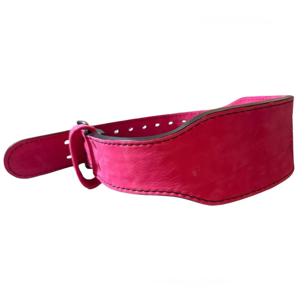 Inaka Power 10mm Magenta Leather Weightlifting Belt with Embossed Logo, size M - Picture 3 of 14